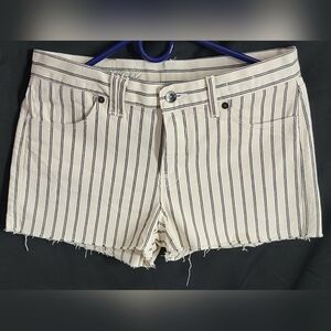Madewell Cream Navy Striped Cut Off size 27 Women's Denim.